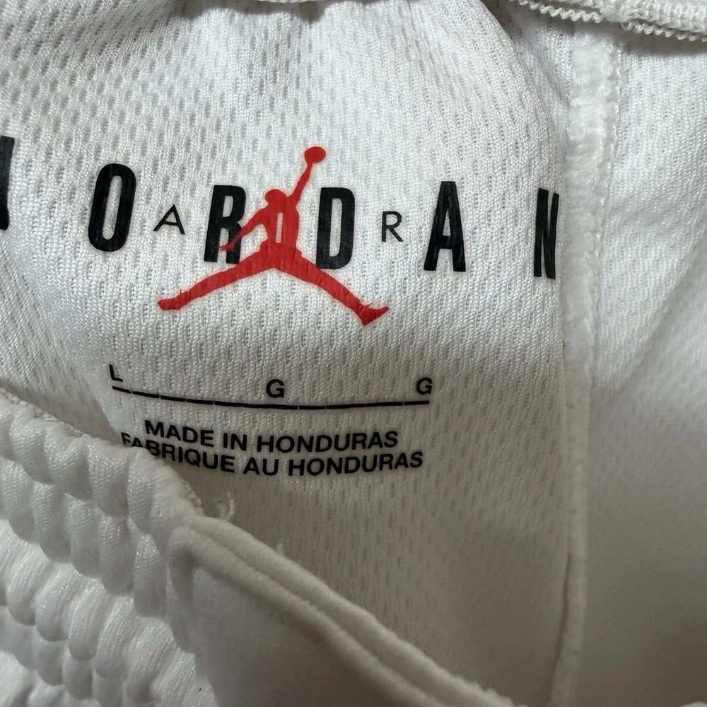 Air Jordan Shorts Mens Sz L White Jumpman Logo Drawstring Stretch